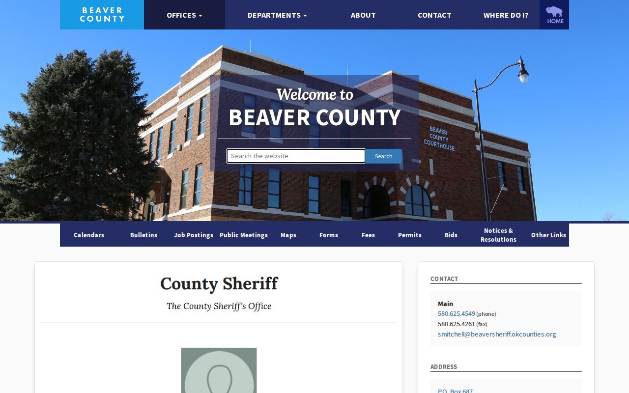 Official Beaver County 24-hour release contact page